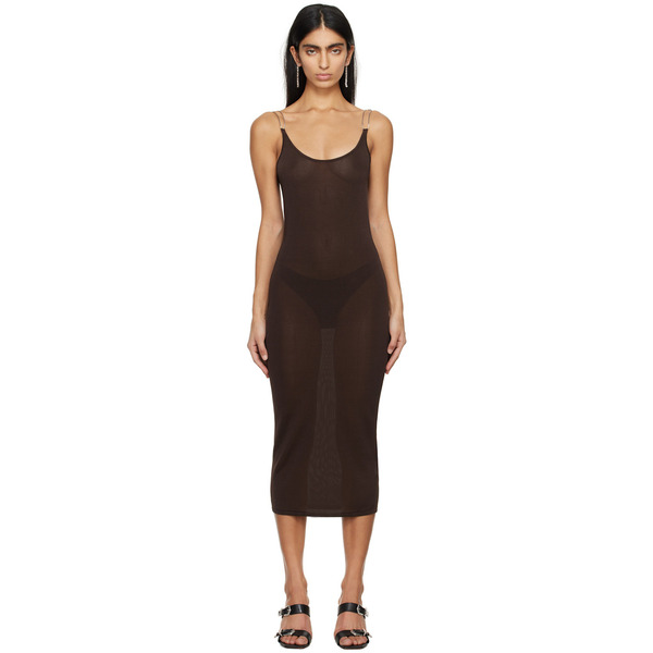  Dion Lee Brown Double Wire Midi Dress 