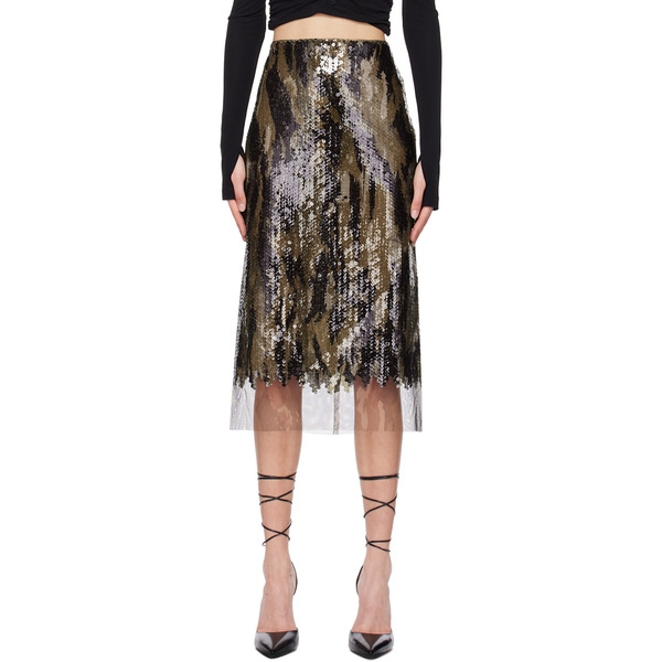  Dion Lee Brown Horizon Midi Skirt 