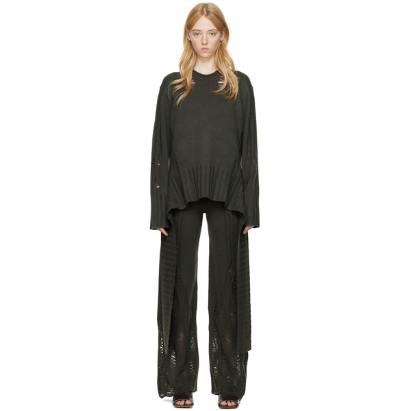  Dion Lee Green Distressed Cashmere Sweater 