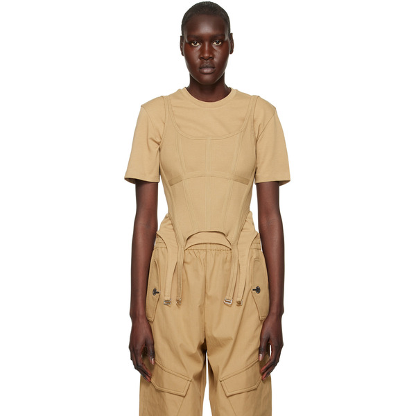  Dion Lee Khaki Combat Corset Tank Top 