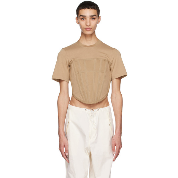  Dion Lee Khaki Corset T-shirt 