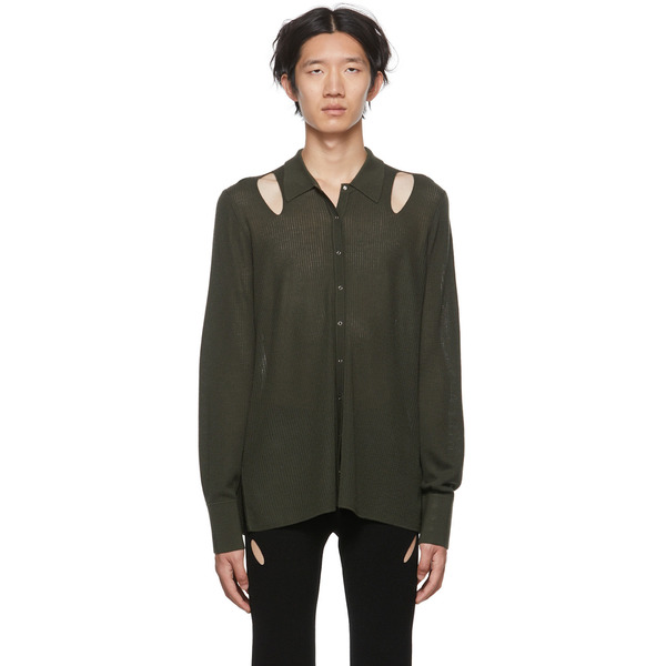  Dion Lee Khaki Cutout Cardigan 