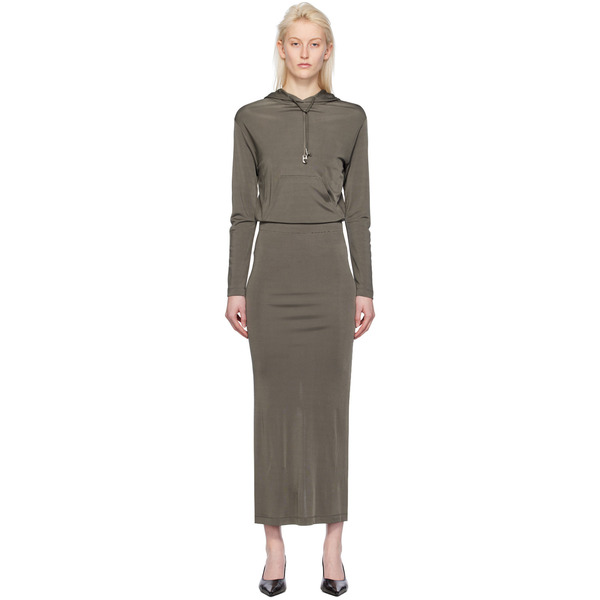  Dion Lee Khaki Gathered Maxi Dress 
