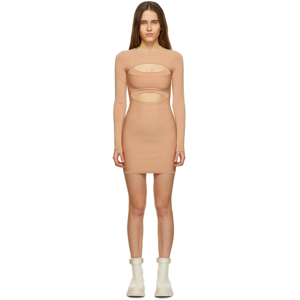  Dion Lee Tan Double Hosiery Mini Dress 