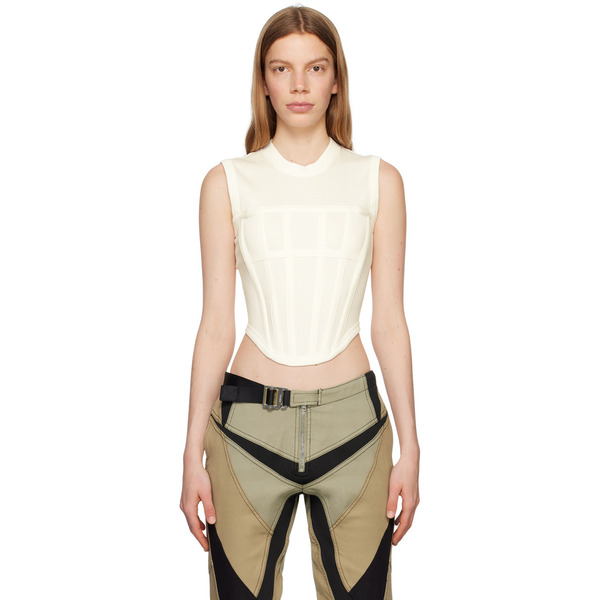  Dion Lee White Corset Tank Top 
