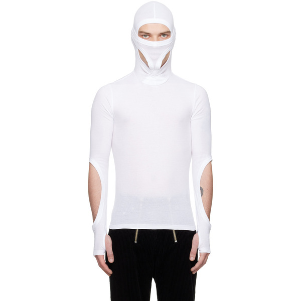  Dion Lee White Interlock Mask Turtleneck 
