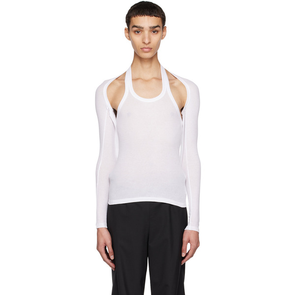 Dion Lee White Modular Halter Long Sleeve T-shirt 