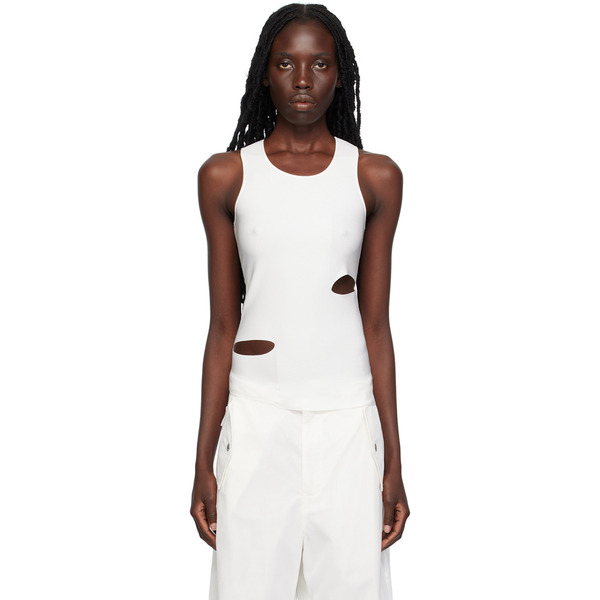  Dion Lee White Slit Tank Top 