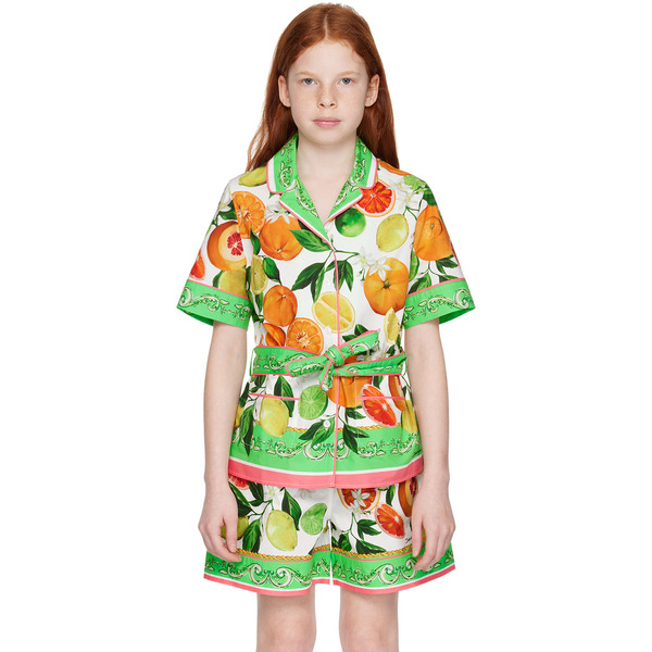  Dolce&gabbana Kids Green Belted Shirt 