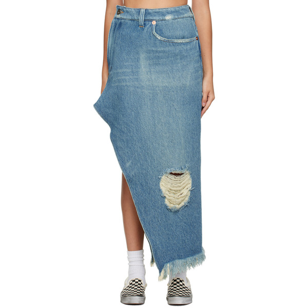  Doublet Indigo 1.5x Resized Denim Midi Skirt 
