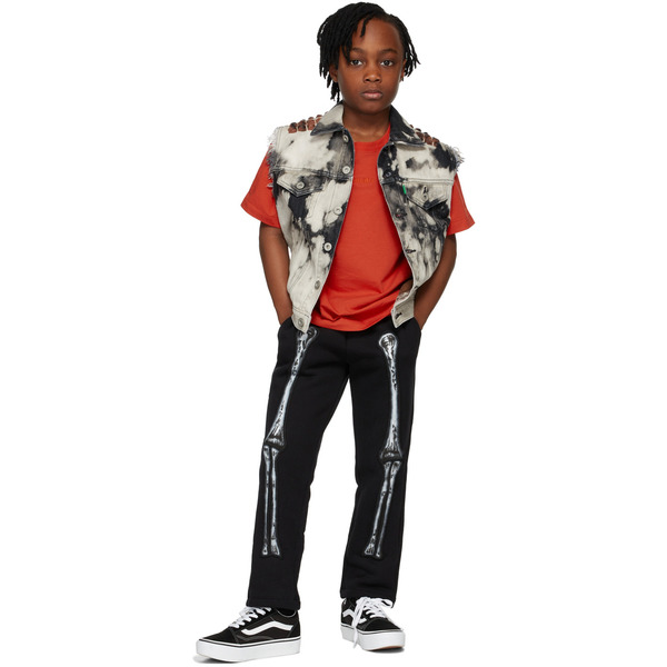  Doublet Kids Black & Grey Denim Recycle Punk Vest 