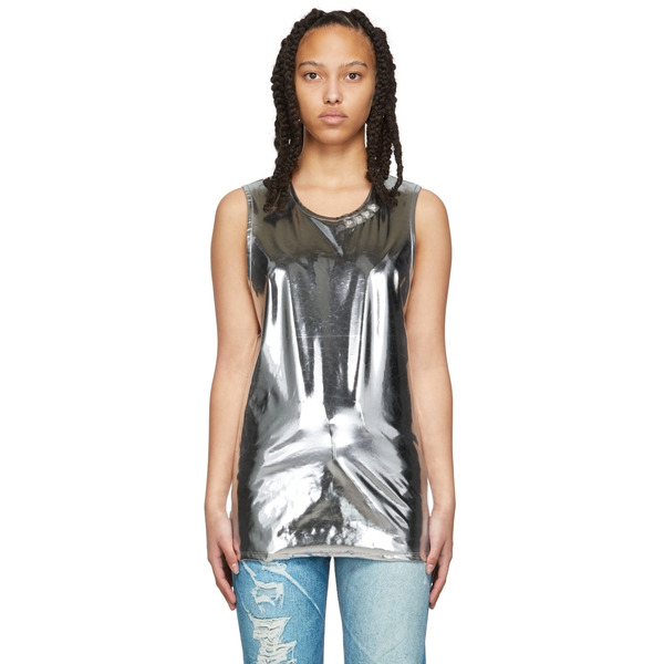  Doublet Silver Stud Embroidered Metallic Tank Top 