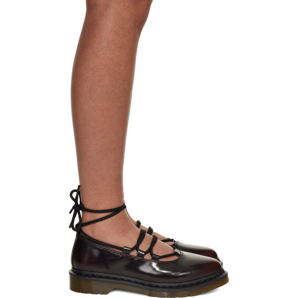  Dr. Martens Burgundy Elphie Ii Leather Ballet Loafers 