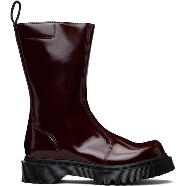  Dr. Martens Burgundy Rejena Laquered Leather Boots 