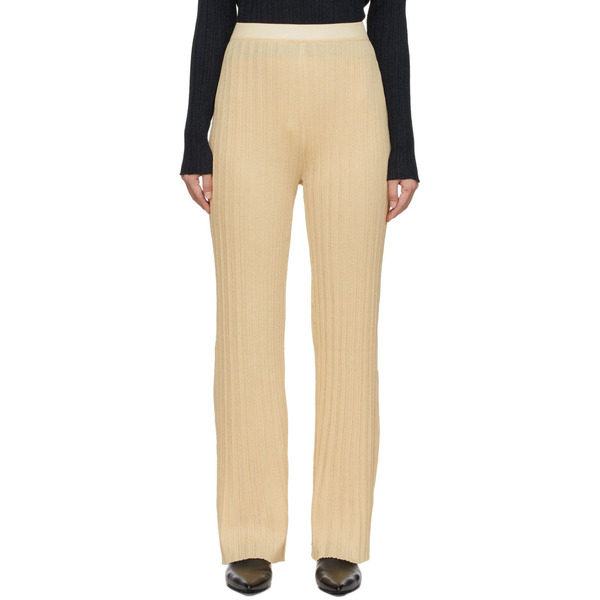  Drae Yellow Rib Glitter Trousers 