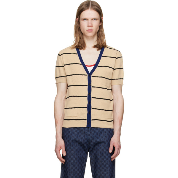  Dries Van Noten Beige Short Sleeve Tee Cardigan 