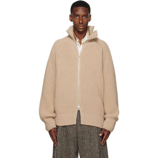  Dries Van Noten Beige Zip Sweater 