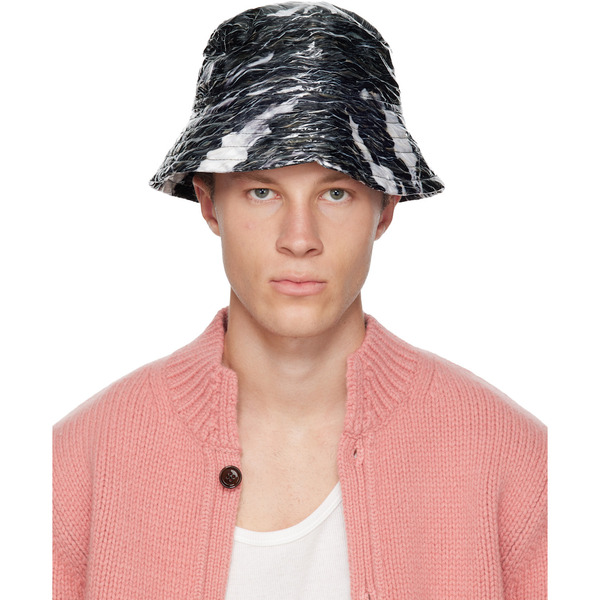  Dries Van Noten Black Coated Bucket Hat 