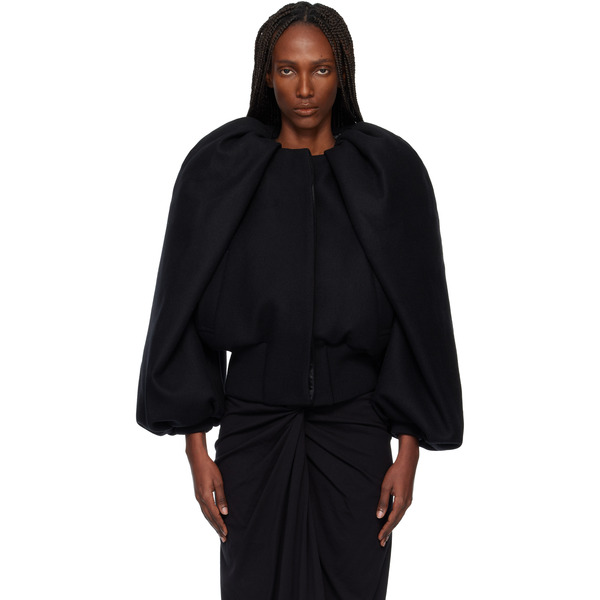  Dries Van Noten Black Constructed Wool Jacket 