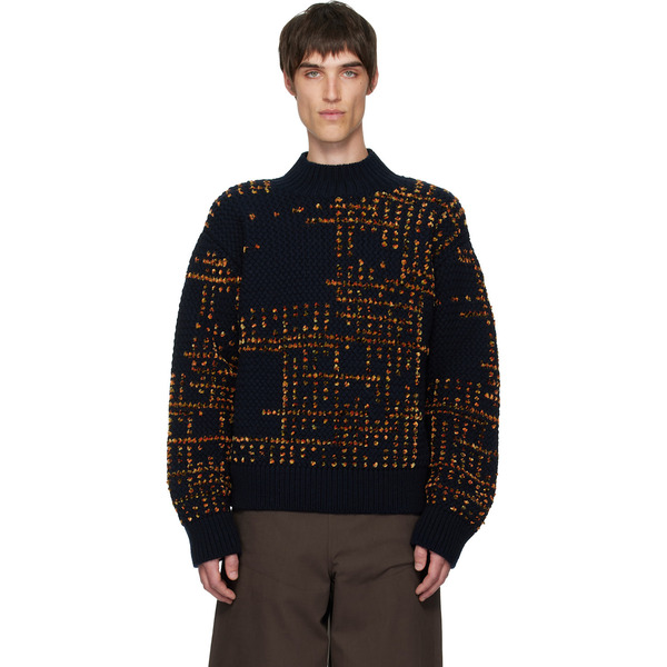  Dries Van Noten Black Jacquard Wool Turtleneck 