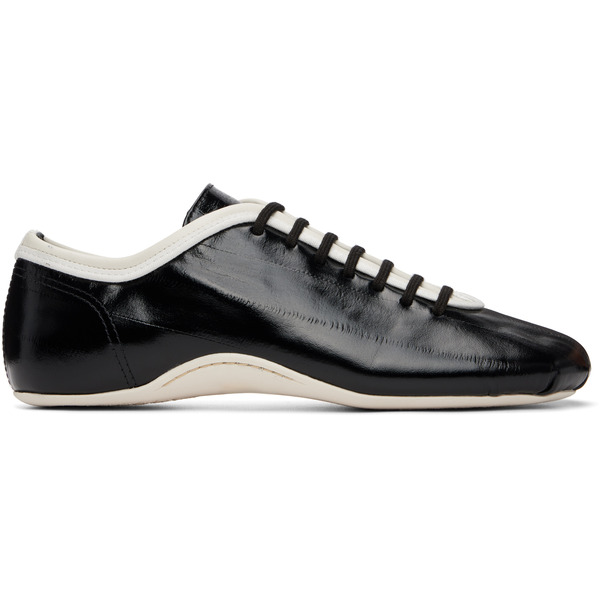  Dries Van Noten Black Leather Ballerina Sneakers 