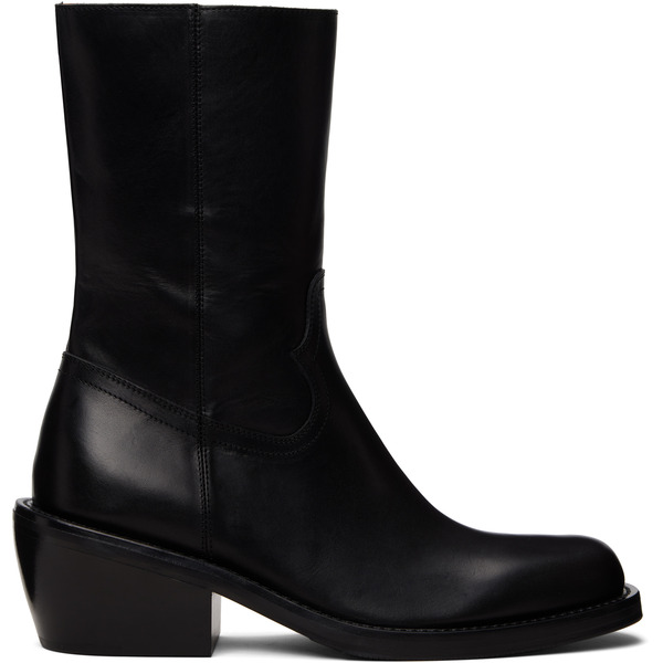  Dries Van Noten Black Leather Boots 