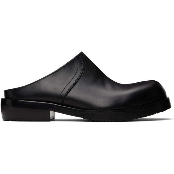  Dries Van Noten Black Leather Clog Loafers 