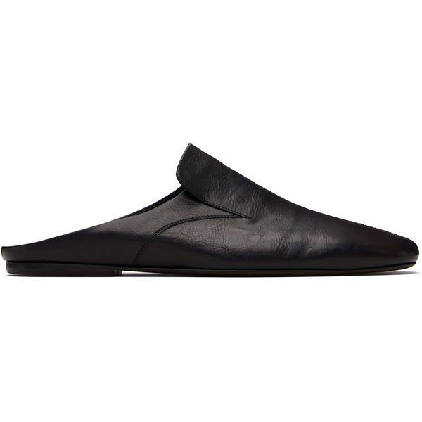  Dries Van Noten Black Leather Mule Slip-on Loafers 