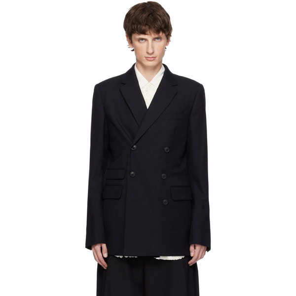  Dries Van Noten Black Regular Fit Wool Blazer 