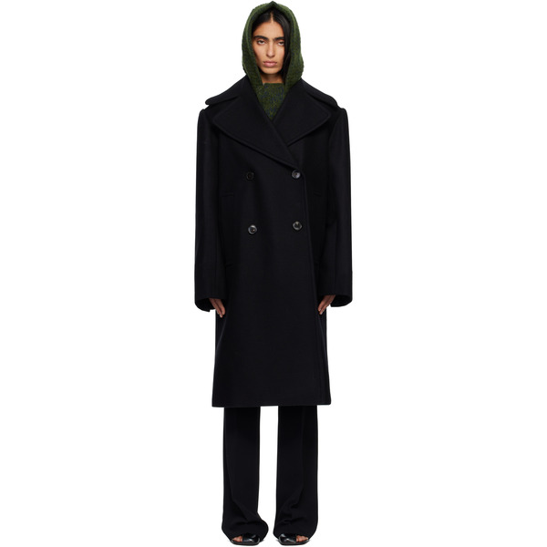 Dries Van Noten Black Wool Coat 