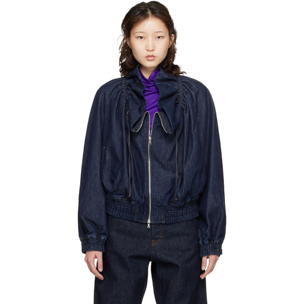  Dries Van Noten Blue Cocoon Denim Jacket 