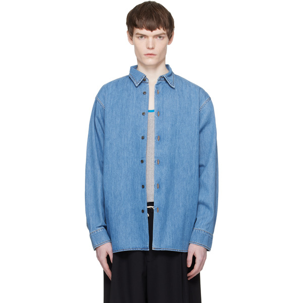  Dries Van Noten Blue Denim Shirt 