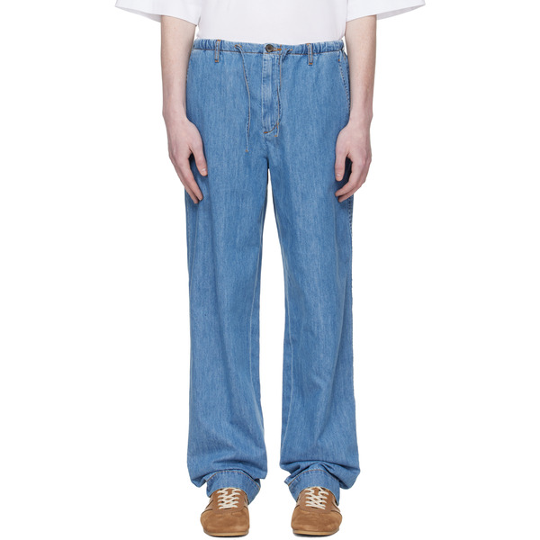  Dries Van Noten Blue Drawstring Jeans 