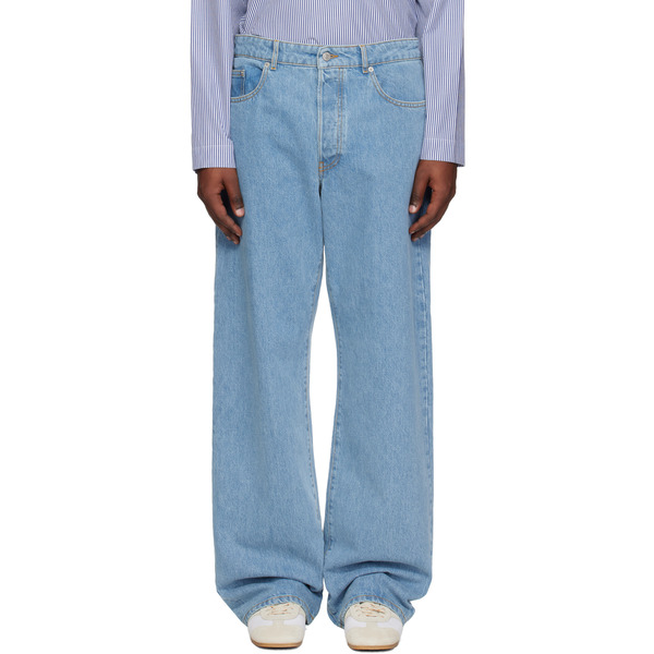  Dries Van Noten Blue Straight Leg Jeans 