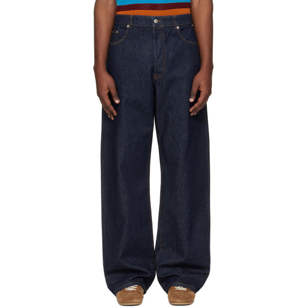  Dries Van Noten Blue Straight Leg Jeans 