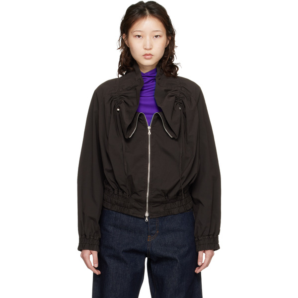  Dries Van Noten Brown Cocoon Bomber Jacket 