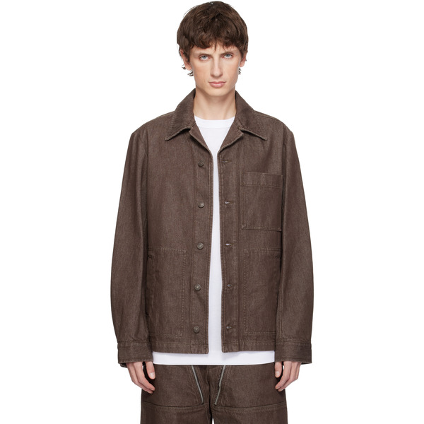  Dries Van Noten Brown Denim Shirt Jacket 