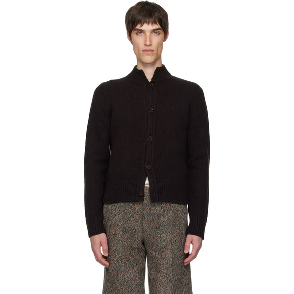  Dries Van Noten Brown Merino Wool Cardigan 