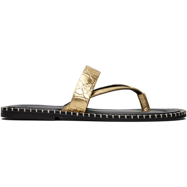  Dries Van Noten Gold Leather Sandals 