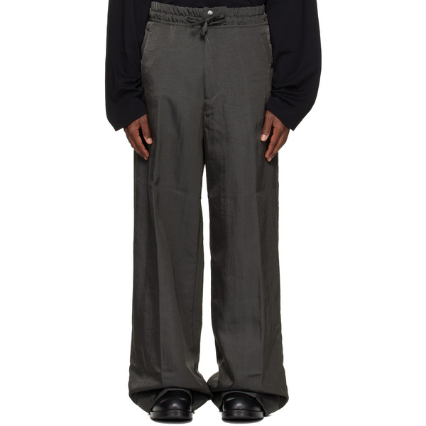  Dries Van Noten Gray Loose Nylon Trousers 
