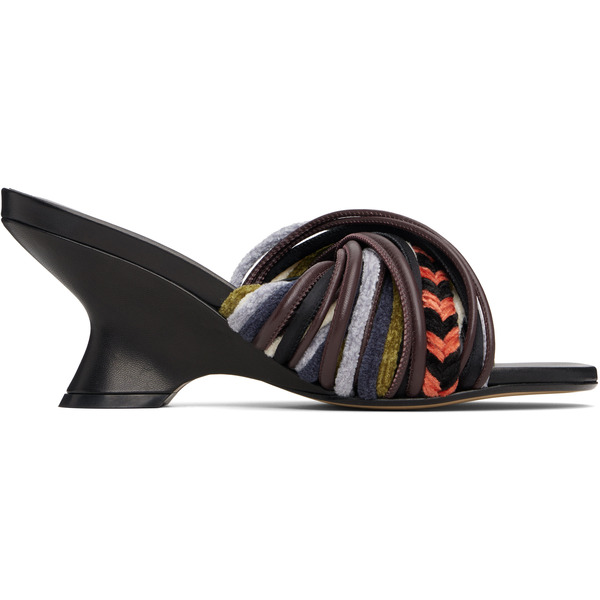  Dries Van Noten Multicolor Open-toe Leather Mule Heeled Sandals 