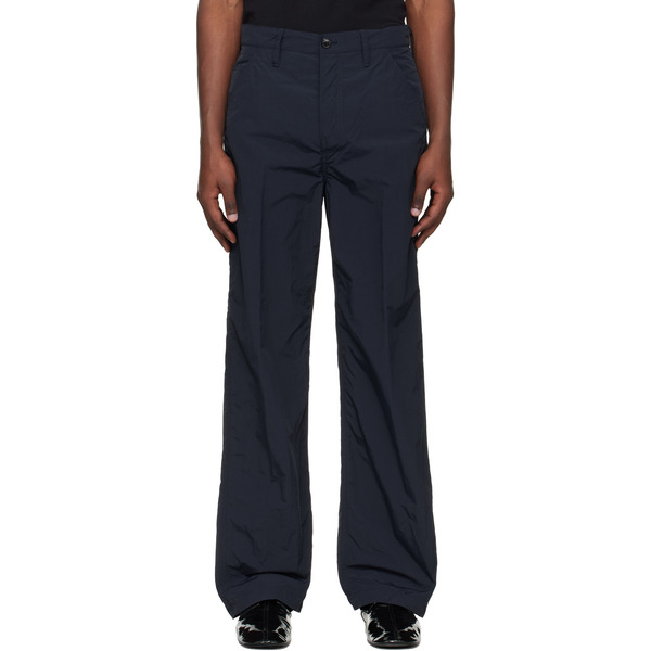  Dries Van Noten Navy Crinkle Cargo Pants 