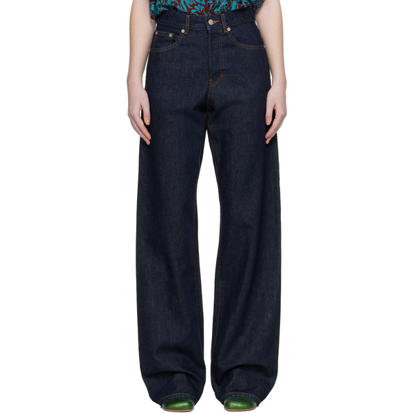  Dries Van Noten Navy Straight Leg Jeans 