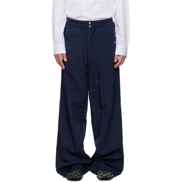  Dries Van Noten Navy Twill Trousers 