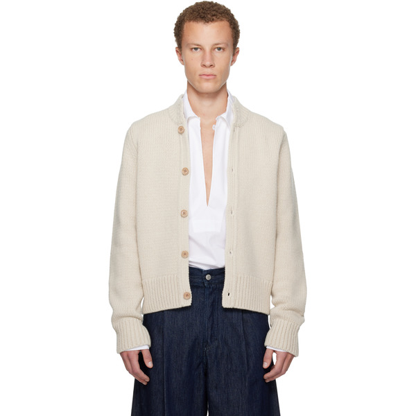  Dries Van Noten Off-white Merino Wool Cardigan 
