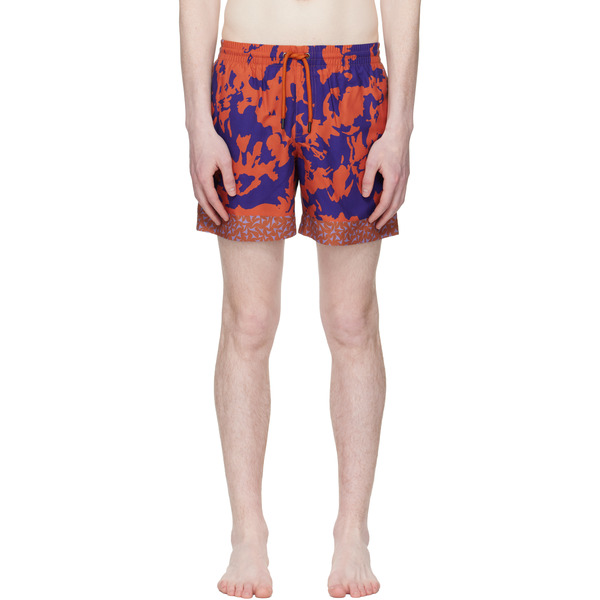  Dries Van Noten Orange & Purple Printed Swim Shorts 