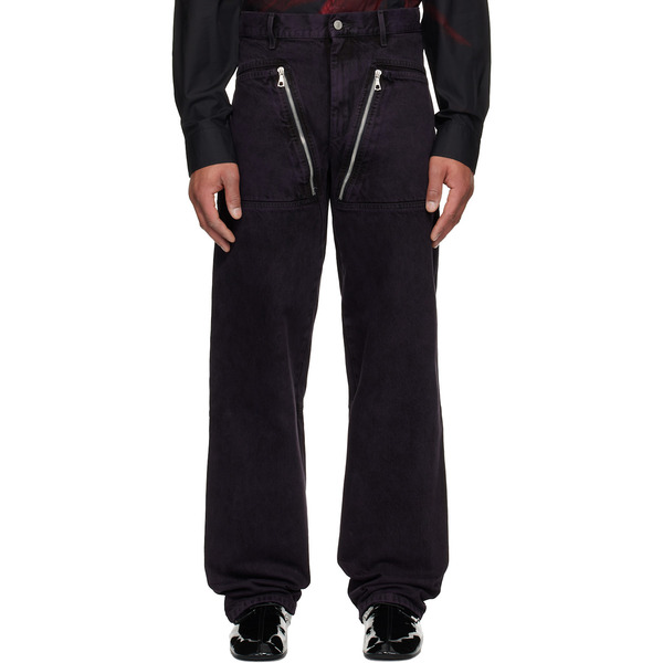  Dries Van Noten Purple Paneled Jeans 