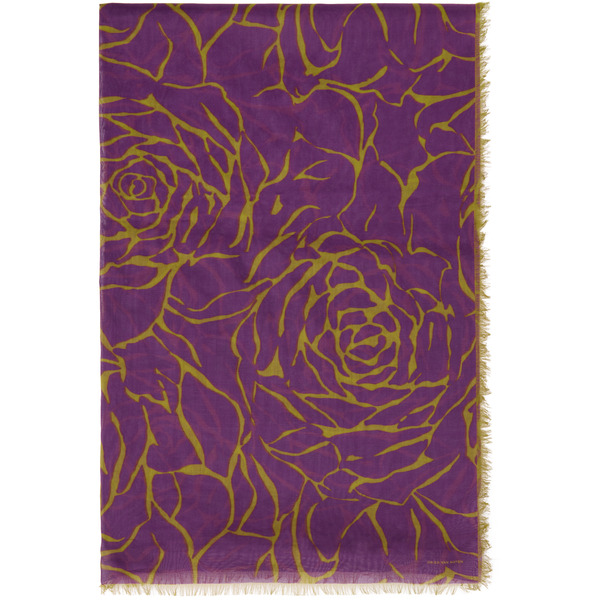  Dries Van Noten Purple & Yellow Floral Scarf 