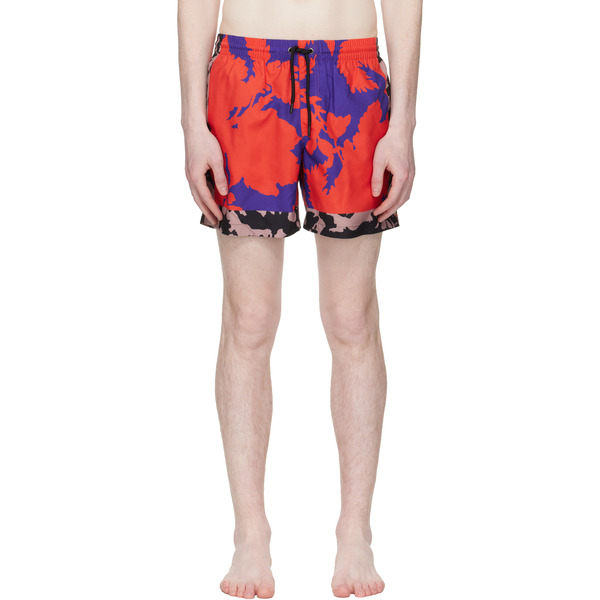  Dries Van Noten Red & Purple Printed Swim Shorts 