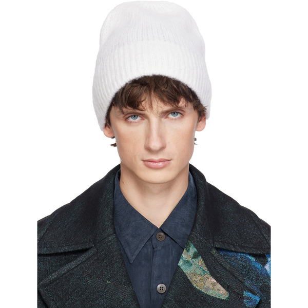  Dries Van Noten White Alpaca Blend Beanie 